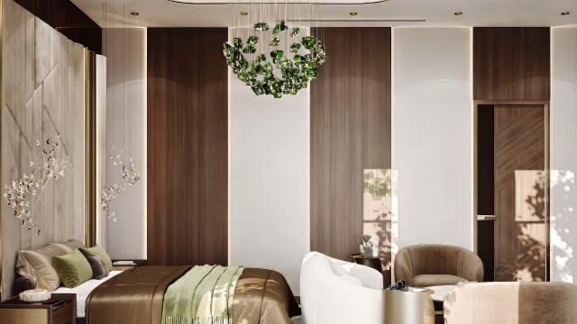 Bright comfort bedroom interior