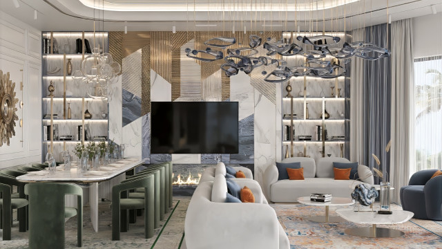 تصميم المنزل وغرفة الطعام