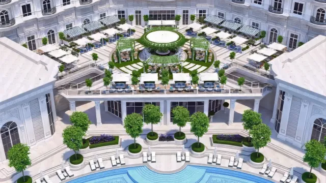 تصميم داخلي لمطعم بفندق | مطعم ذا شرفة مفتوحة في دبي