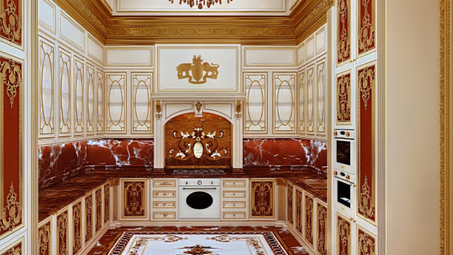 تصميم داخلي كلاسيكي فاخر للمطبخ
