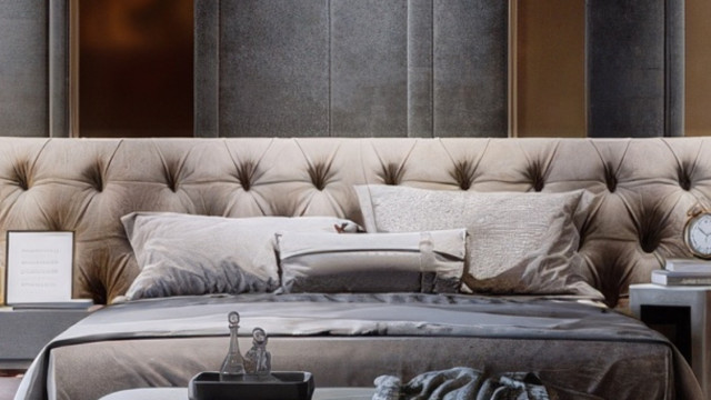 Beautiful Gray Modern Bedroom Interior