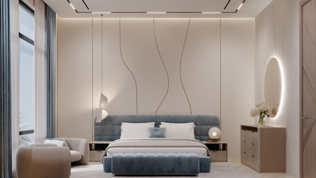 التصميم الداخلي الكلاسيكي لغرفة النوم