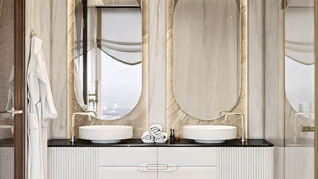 Bathroom with closet section