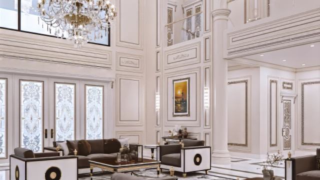 غرفة جلوس أنيقة للعائلة