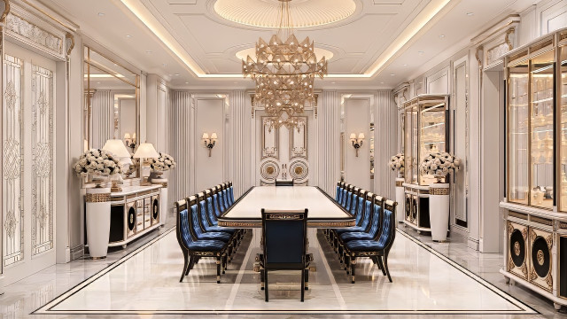 Palatial dining interior