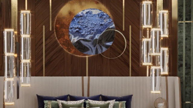 Креативный дизайн спальни виллы в Камбодже