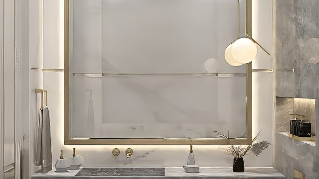 Fashionable interior bathroom