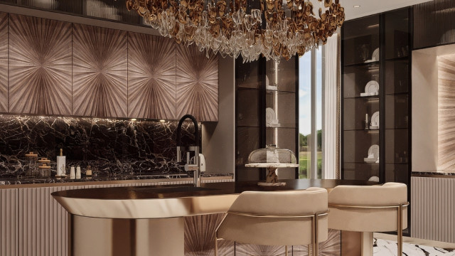 Изысканный дизайн интерьера для роскошной кухни