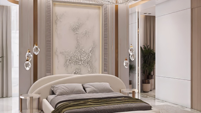 Bedroom with Turquoise Accents