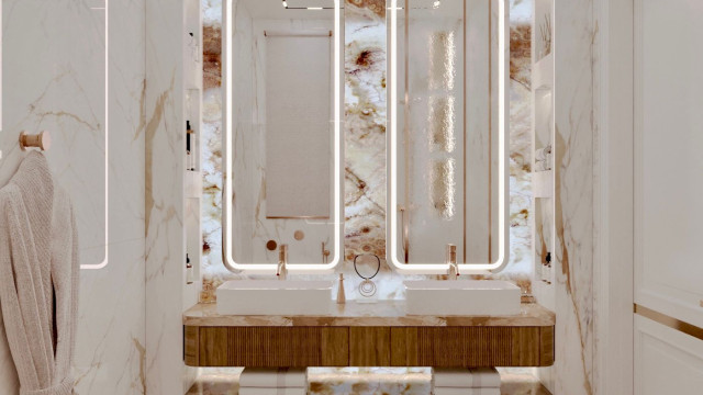 Элегантный интерьер ванной комнаты