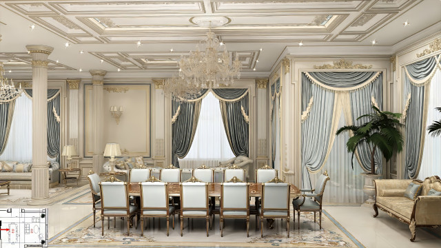 Luxury villa dining room