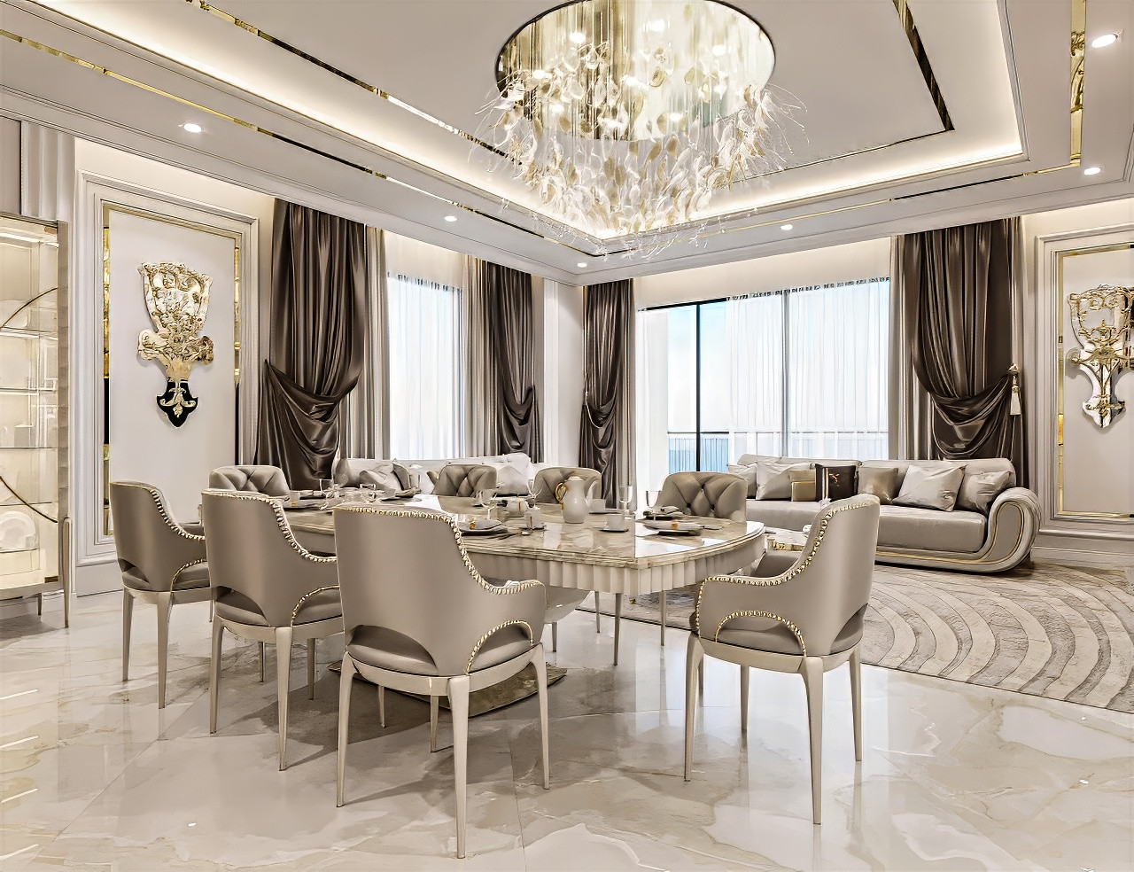Luxury dinning room interior