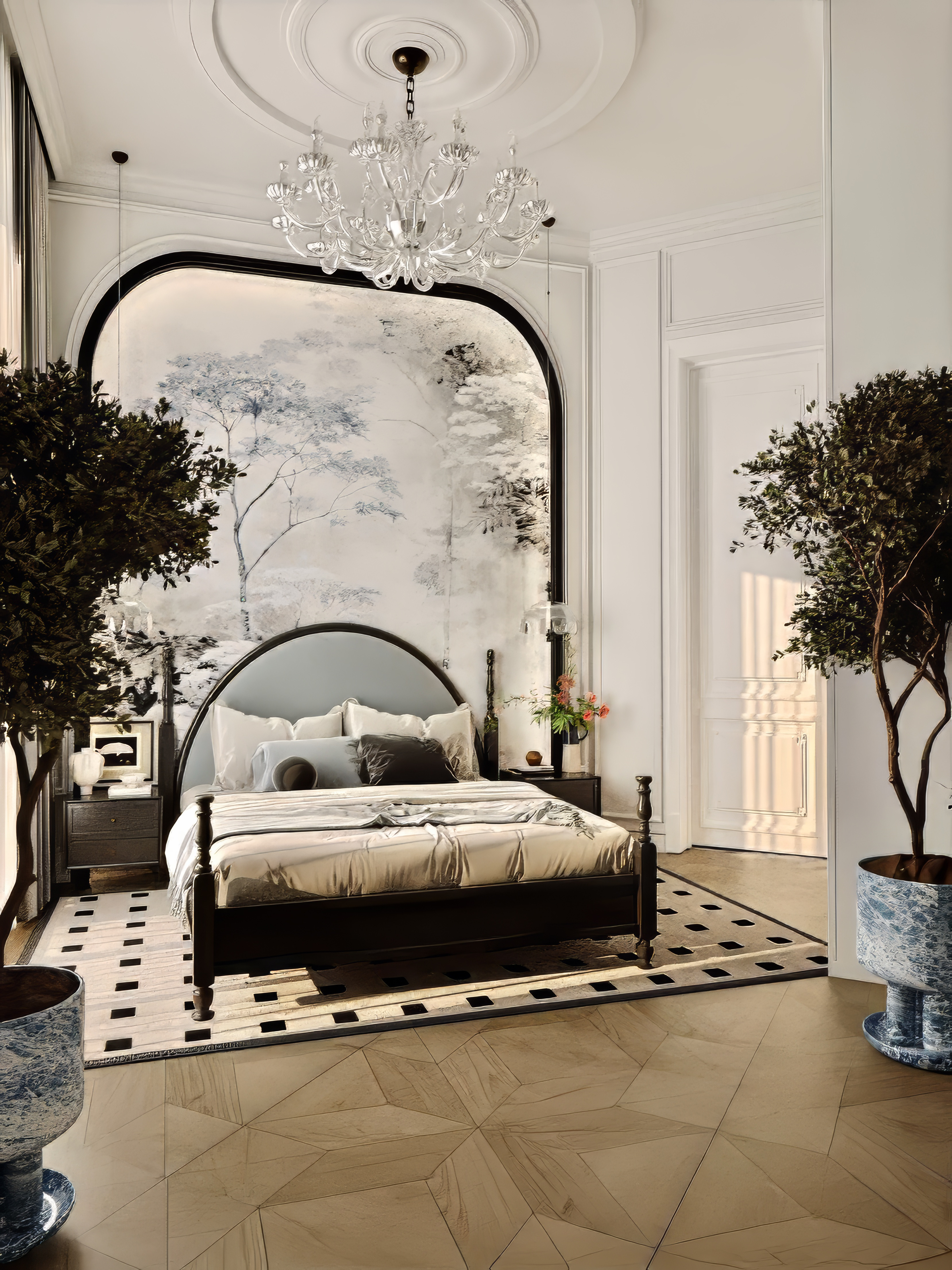 Bright bedroom - elegant interior design