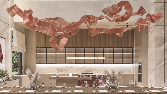 Gilded dining room interior