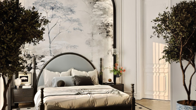 Bright bedroom - elegant interior design