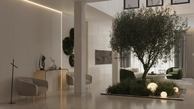 Modern living space interior design