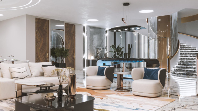 Превосходный дизайн семейной гостиной