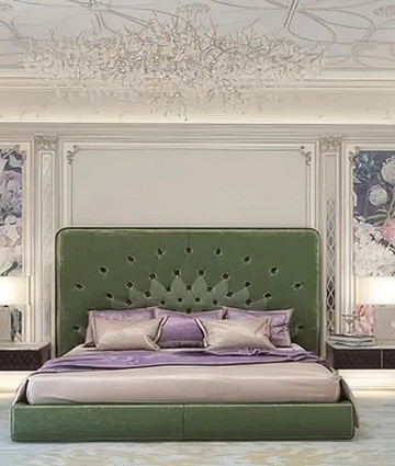 Bedroom in luxury apartment