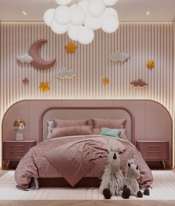 Stylish Pink Childrens Room