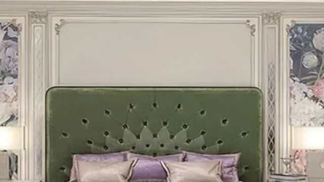 Bedroom in luxury apartment