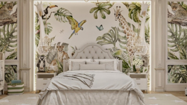 Романтическая детская комната в молочно-лавандовых тонах