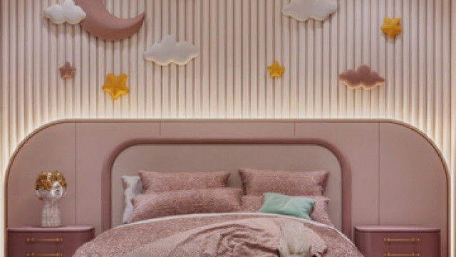 Stylish Pink Childrens Room