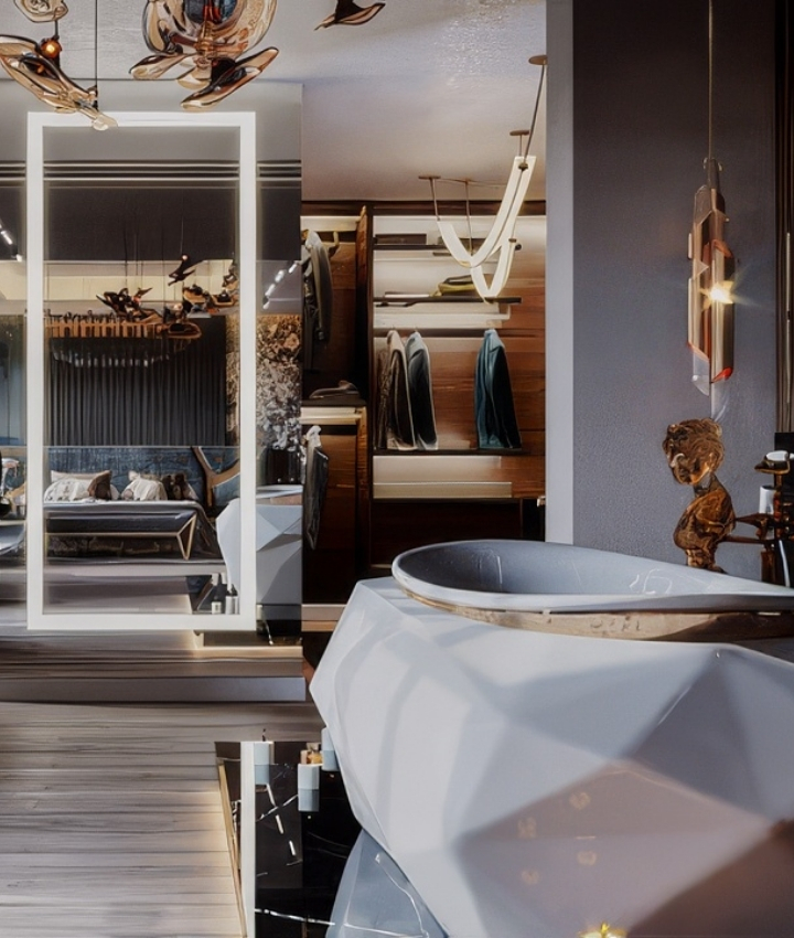 Dark Master Bathroom Interior Design