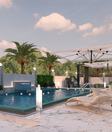 Интерьер бассейна в стиле ар-деко