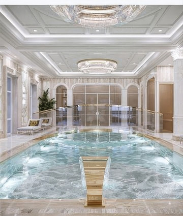 Дизайн интерьера и роскошный бассейн в Эр-Рияде