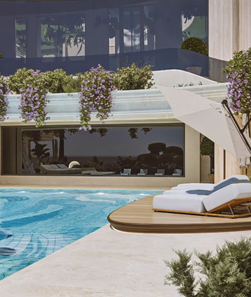 Интерьер бассейна виллы в Абу-Даби