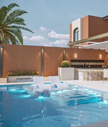 فكرة تصميم السباحة الأنيق