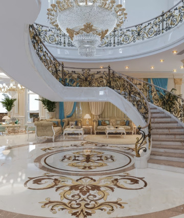 Luxurious Staircase Design in Classic Entrance Interior
