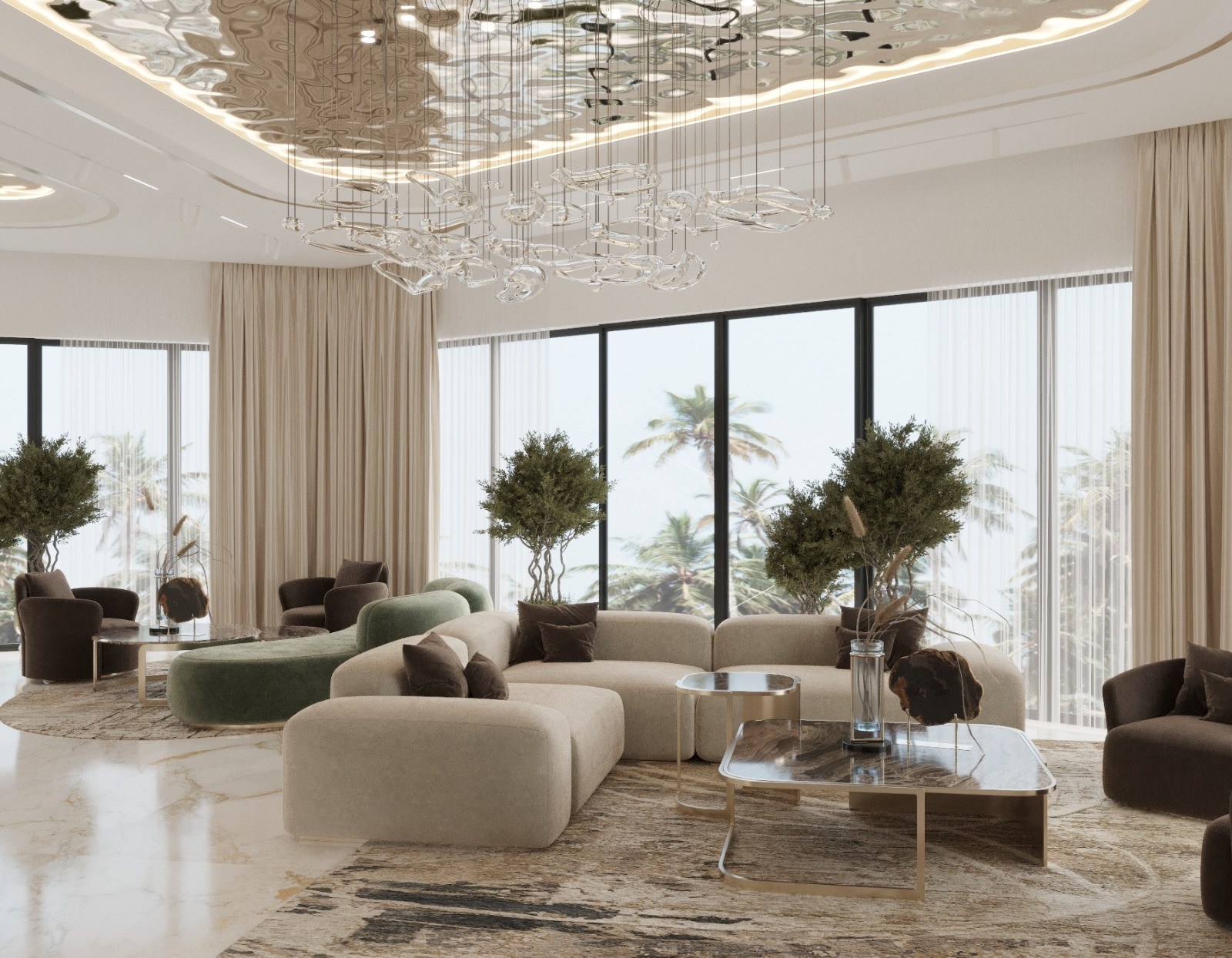 Living Room in Chocolate Colors