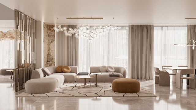 Glorious Living Room Design in Dubai