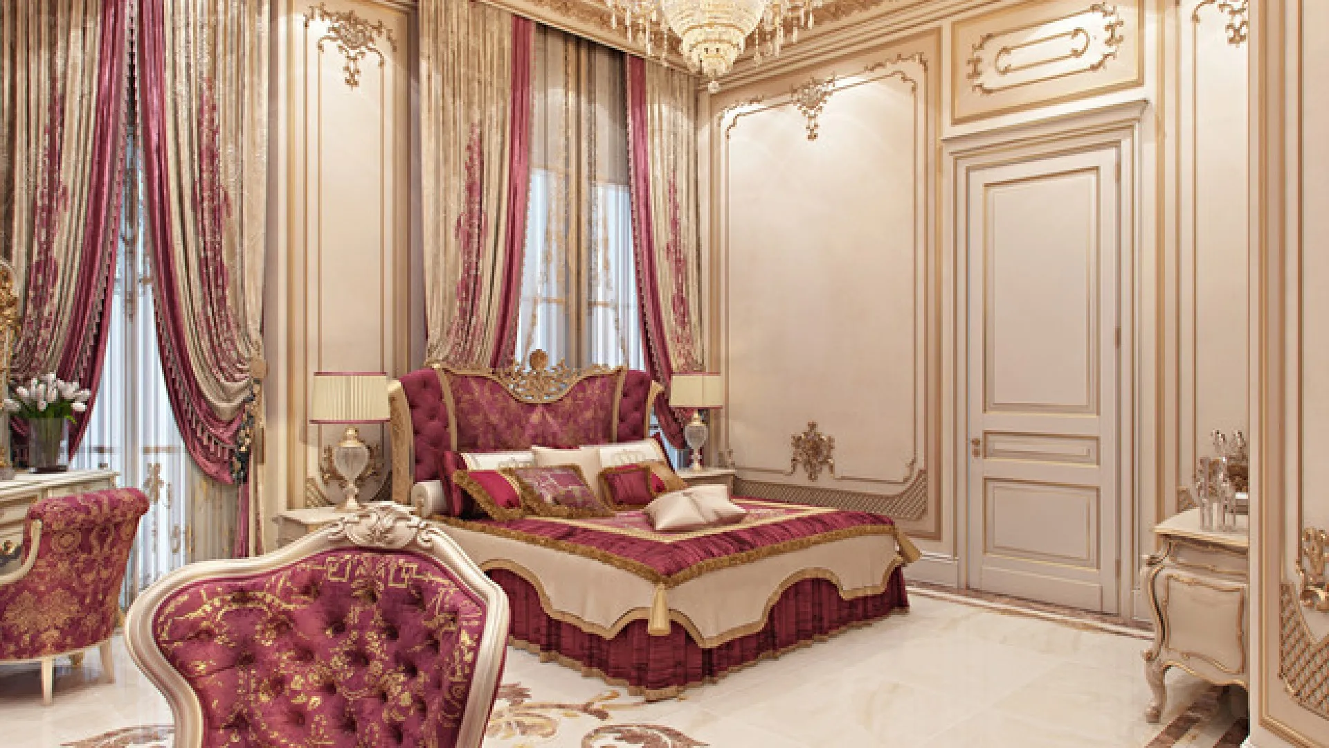 أفكار تصميم غرفة النوم الرئيسية لواحة نوم فاخرة