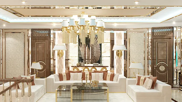 تصميم داخلي ذهبي فاخر: الدليل الشامل