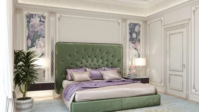 تصميم غرفة نوم فاخرة يجمع بين المعاصر والكلاسيكي