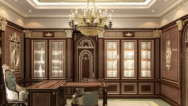 تصميم مكتب منزلي فاخر في دبي