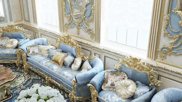 Дизайн королевской гостиной в барочном стиле
