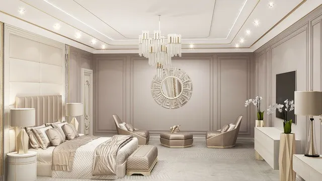 الدليل الشامل للأناقة الفاخرة: تصميم غرفة نوم فاخرة
