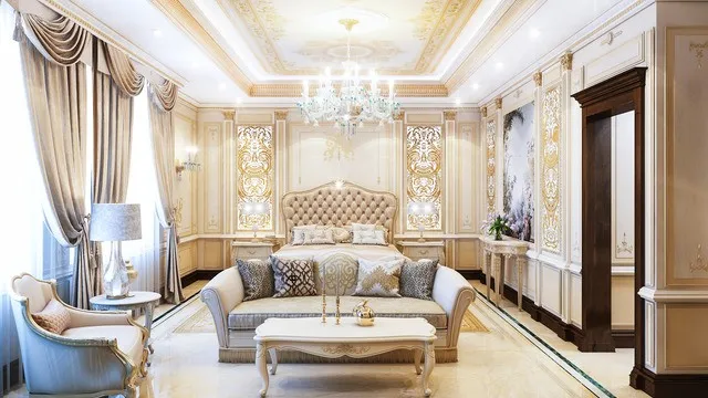 Идеи дизайна неоклассической спальни премиум-класса