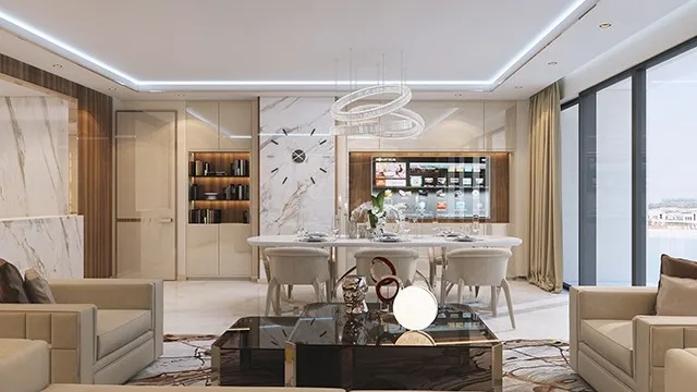 Декоративный современный дизайн интерьера