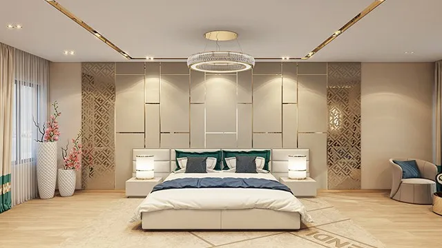 Изысканный современный дизайн спальни