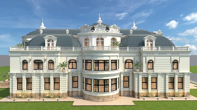 ارتقِ بمنزلك: الفخامة الهندسية في التصميم الخارجي