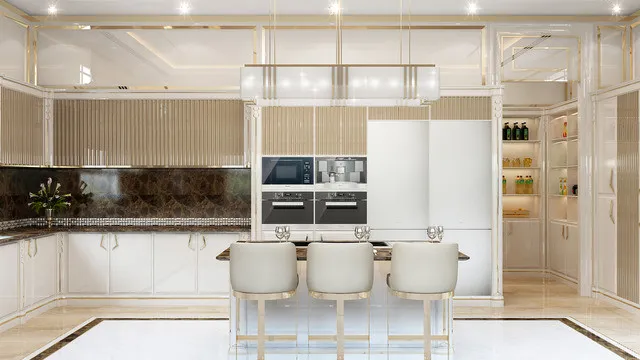 Инновационный современный дизайн кухни с кухонным островом