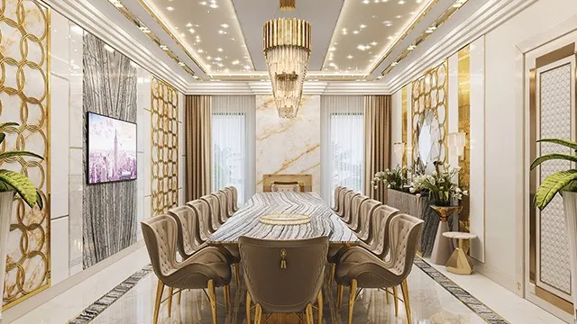 Элегантный дизайн столовой для роскошного интерьера