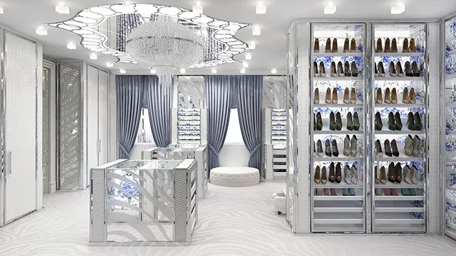 Металлический дизайн гардеробной: элегантные решения для хранения