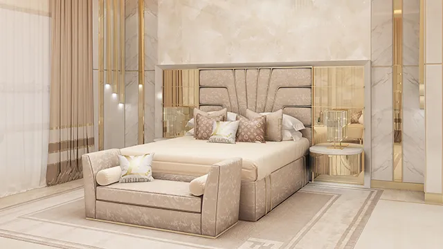 Элегантный королевский интерьер спальни