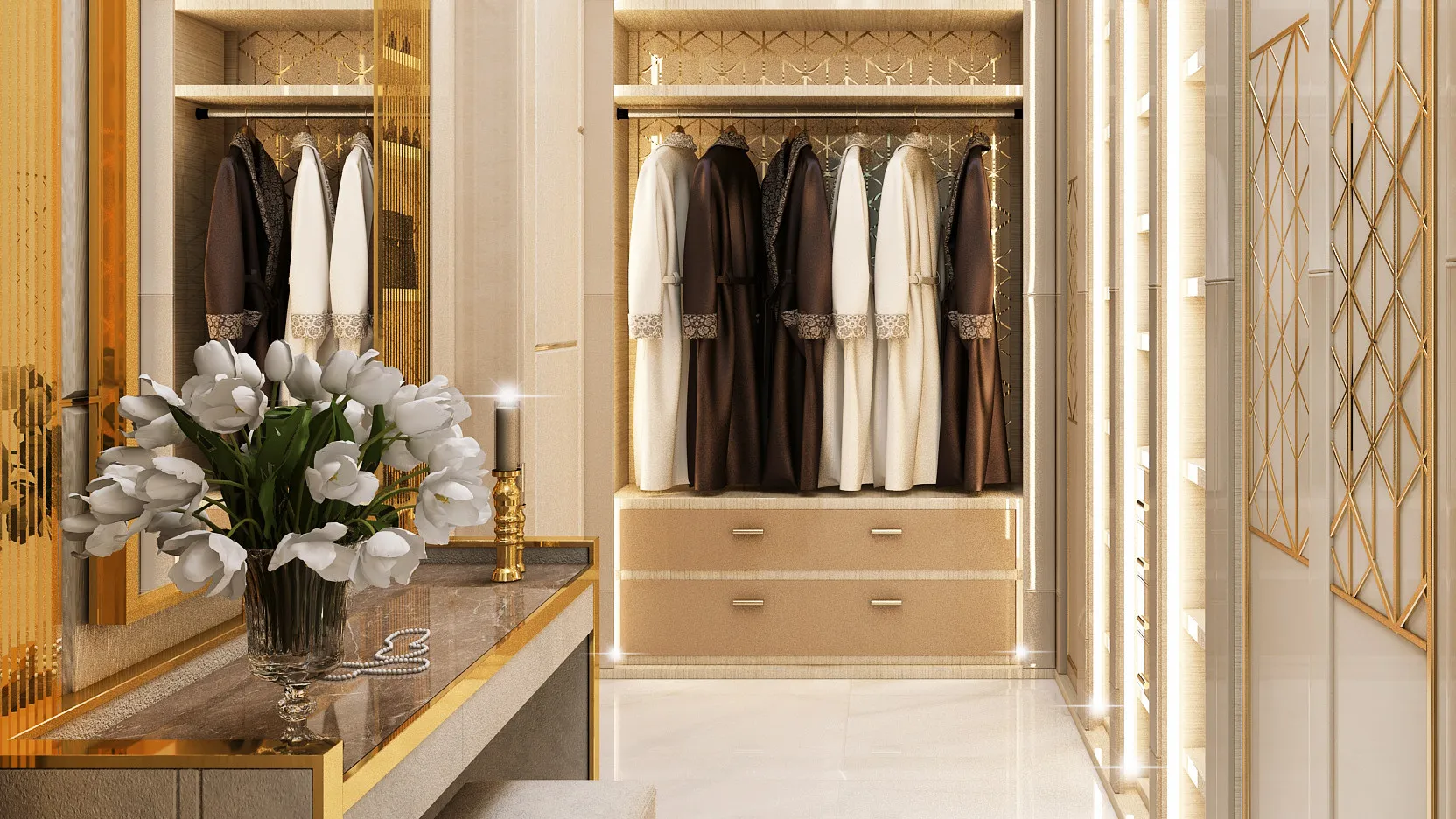 Роскошный дизайн гардеробной для дома вашей мечты