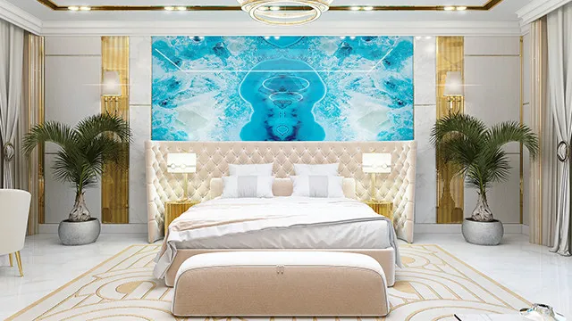 Роскошный тропический интерьер спальни — Антонович Дизайн